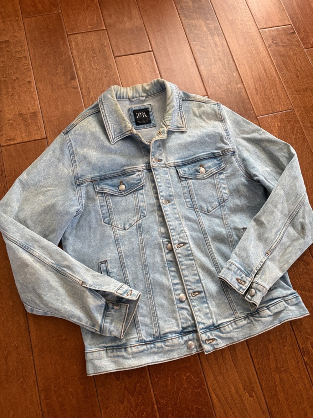 Zara Faded Light Blue Denim Jacket